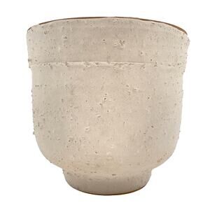 Florence Italy Vintage Mod White Footed Planter Flower Pot Contrasting Finish